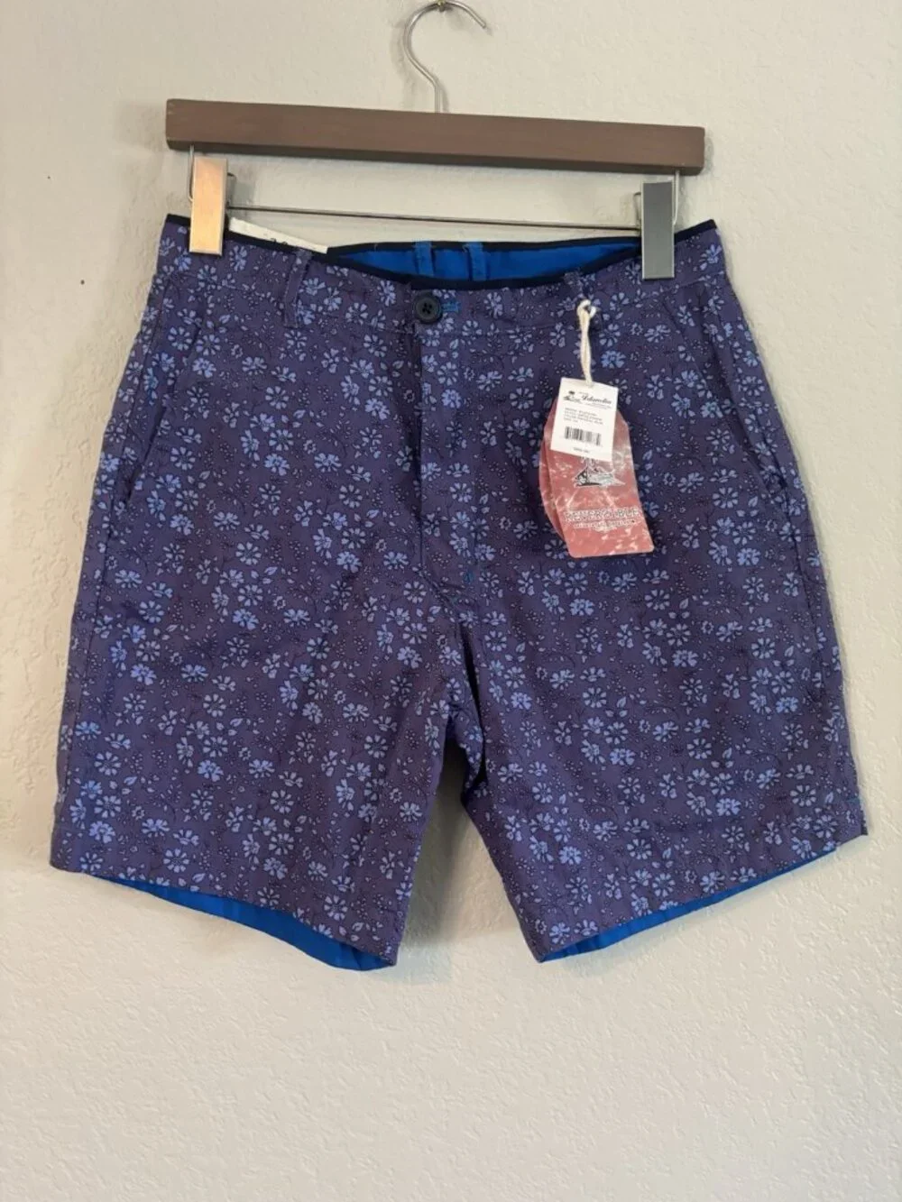NWT Men’s Islandia Reversible Swim Shorts Sz 30 Waist Blue Purple Hawaiian